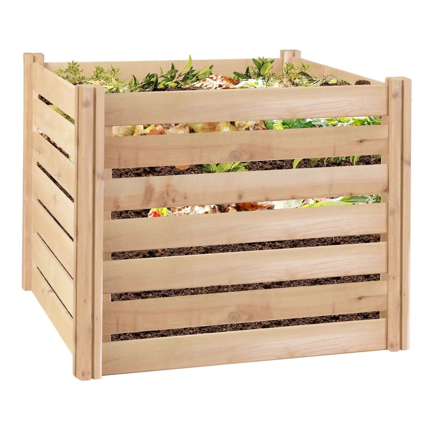 Outdoor 174-Gallon Wooden Compost Bin made from Eco-Friendly Cedar Wood by HomePacific