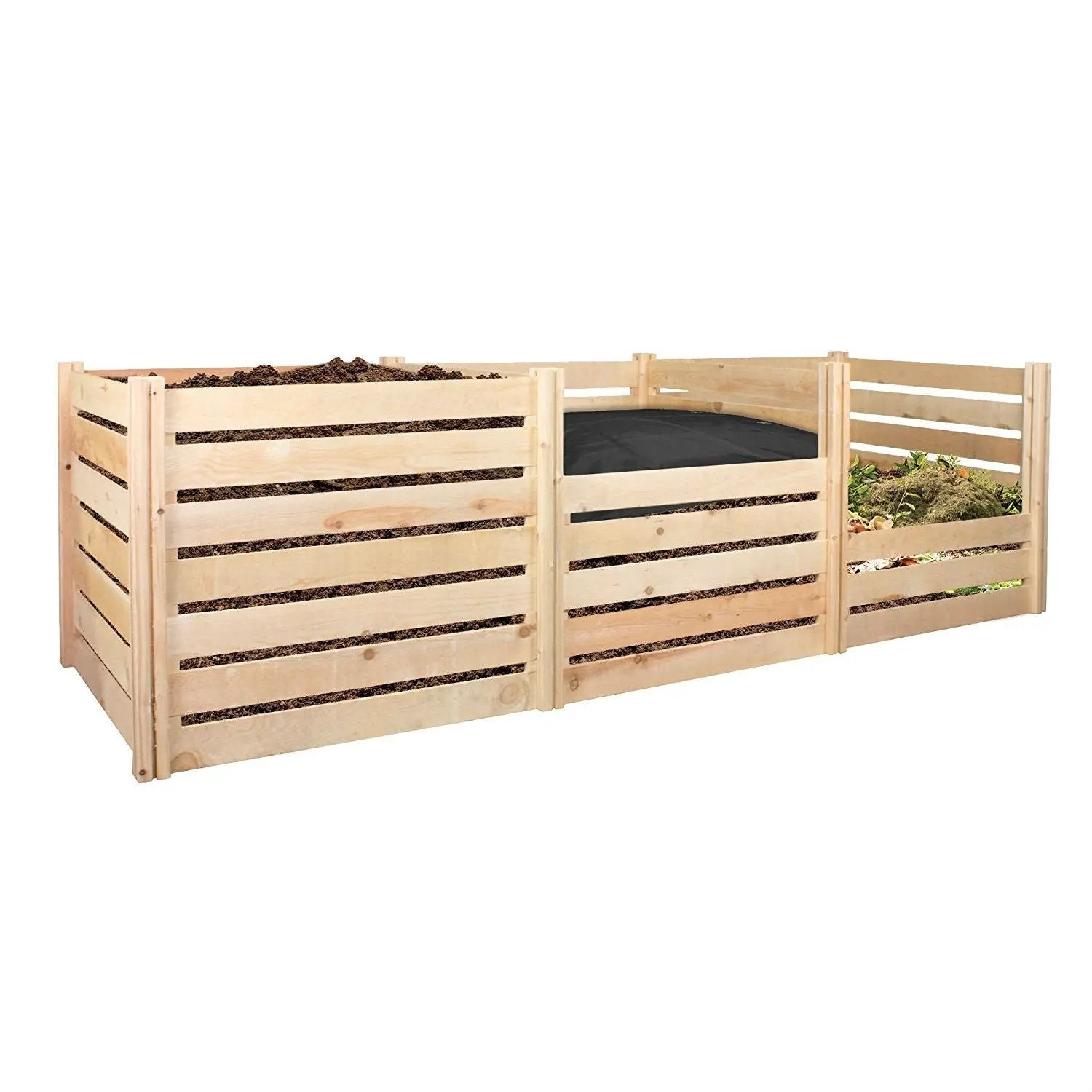 Outdoor 174-Gallon Wooden Compost Bin made from Eco-Friendly Cedar Wood by HomePacific