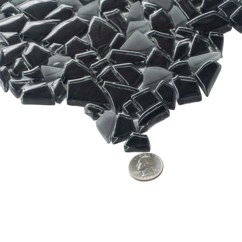 Black 11x11 Glossy Matte Multi-shaped Glass Mosaic Tile (5 pack, 4.36 sq ft/case) by Apollo Tile