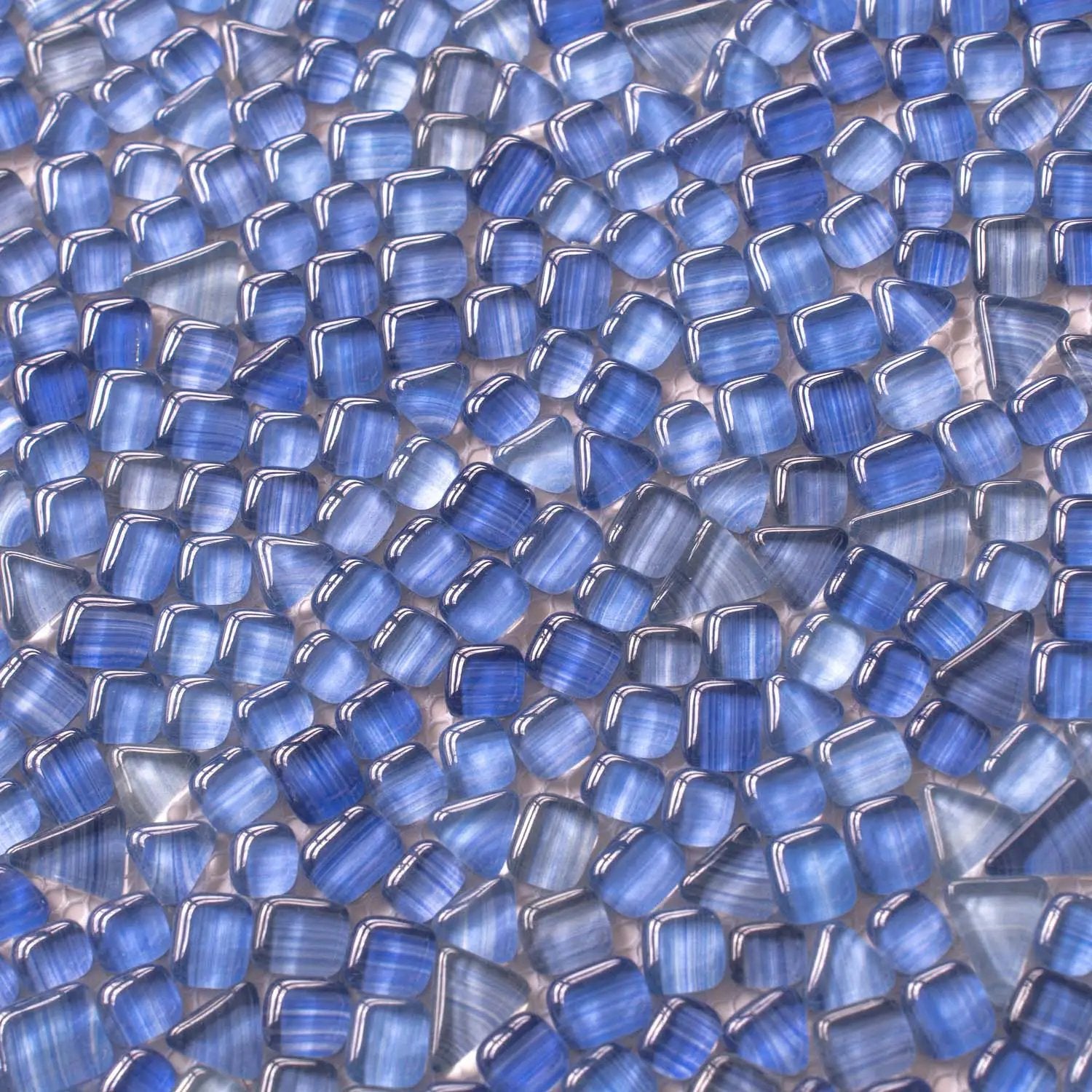 Blue 12x12 Glossy Multi-shaped Glass Mosaic Tile (5 pack, 4.83 sq ft/case) by Apollo Tile