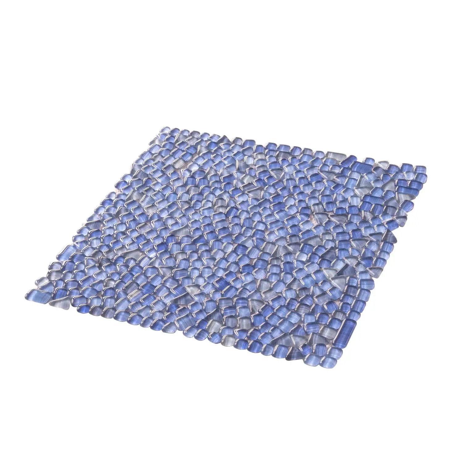 Blue 12x12 Glossy Multi-shaped Glass Mosaic Tile (5 pack, 4.83 sq ft/case) by Apollo Tile