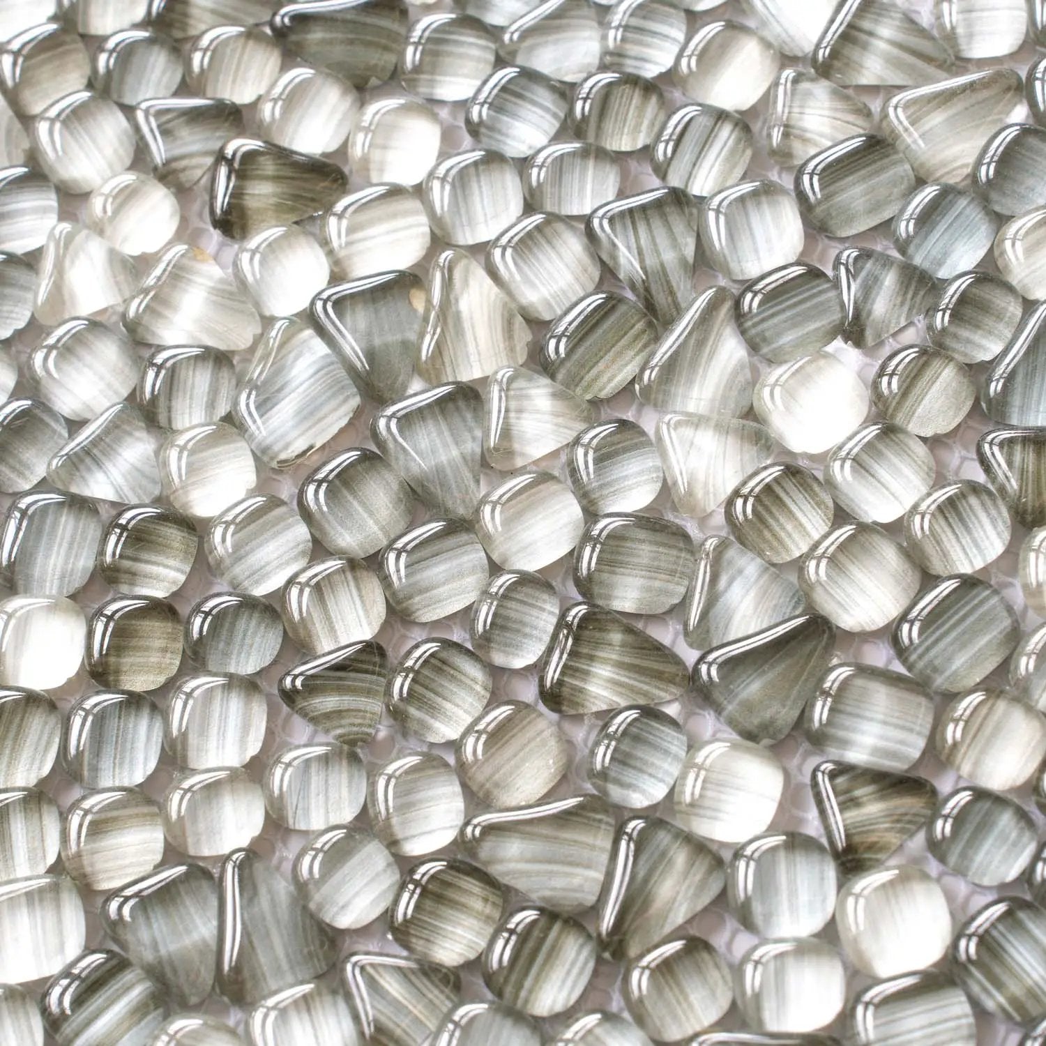 Gray 12x12 Glossy Multi-shaped Glass Mosaic Tile (5 pack, 4.83 sq ft/case) by Apollo Tile