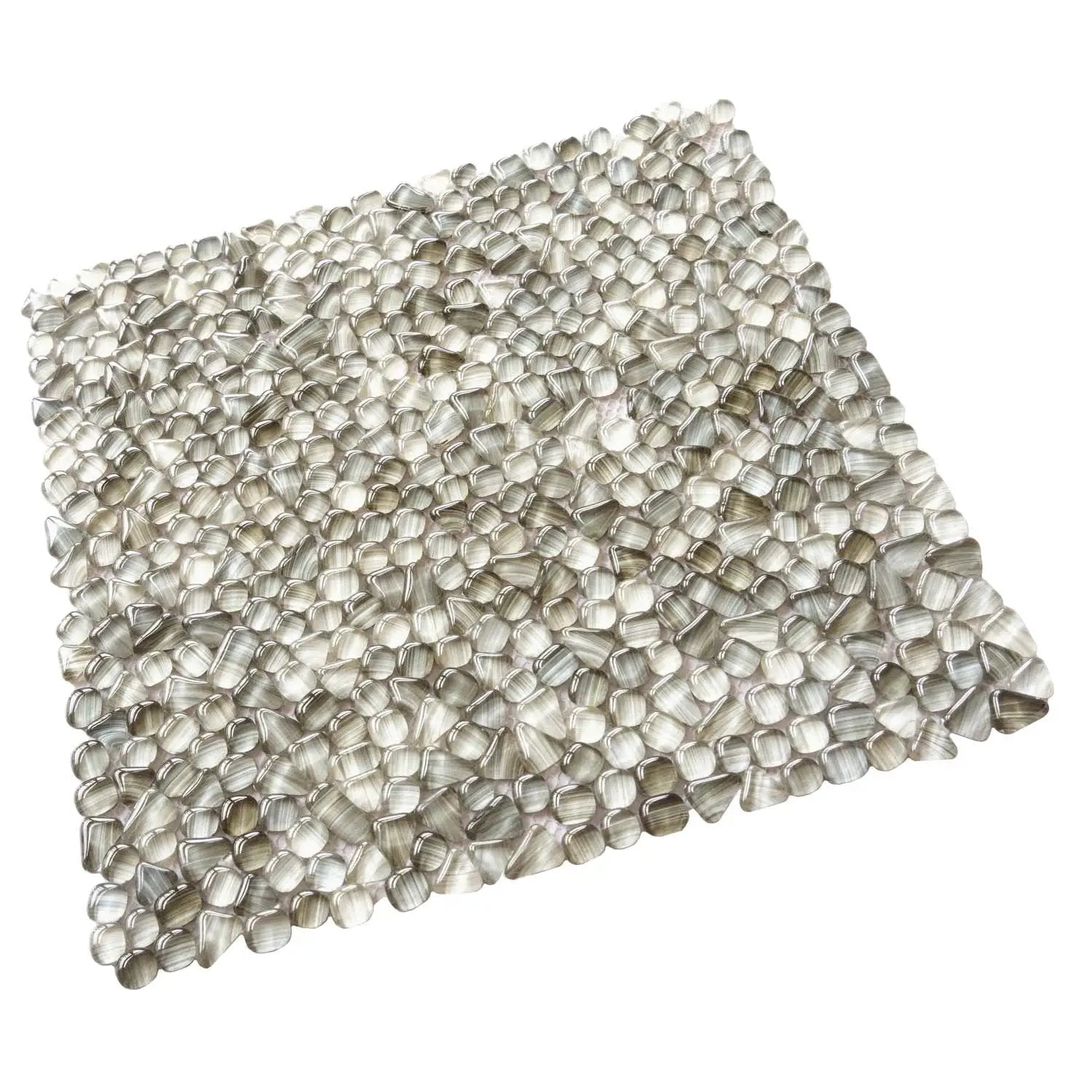 Gray 12x12 Glossy Multi-shaped Glass Mosaic Tile (5 pack, 4.83 sq ft/case) by Apollo Tile