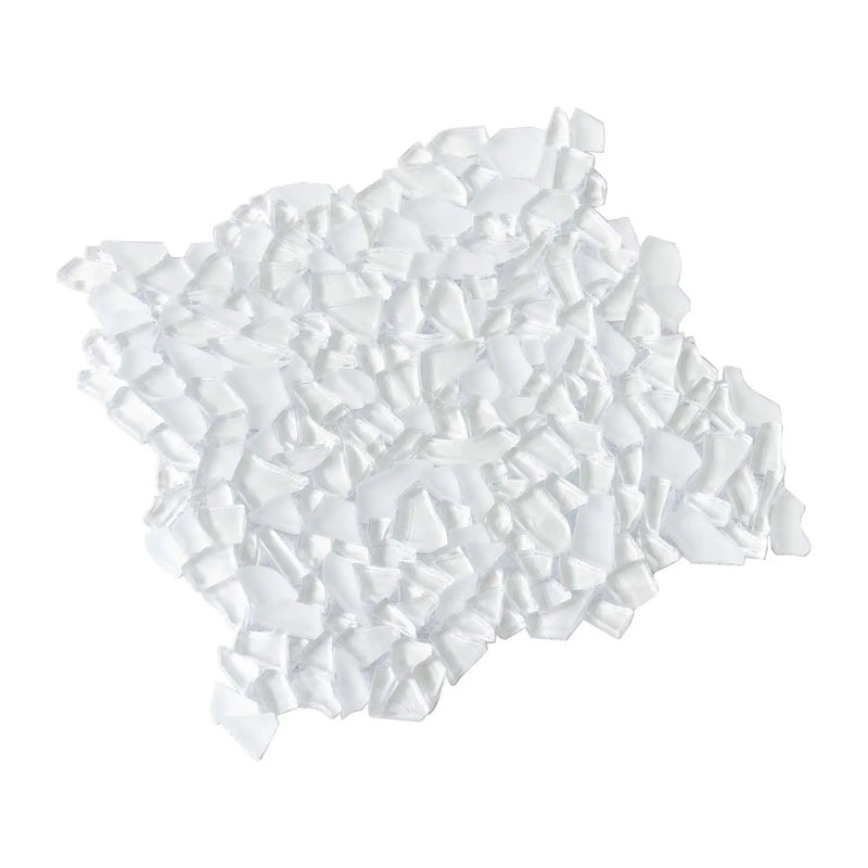White 11x11 Glossy Matte Multi-shaped Glass Mosaic Tile (5 pack, 4.36 sq ft/case) by Apollo Tile
