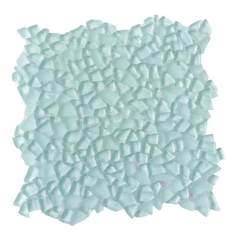 Tiffany Blue 11x11 Glossy Matte Multi-shaped Glass Mosaic Tile (5 pack, 4.36 sq ft/case) by Apollo Tile
