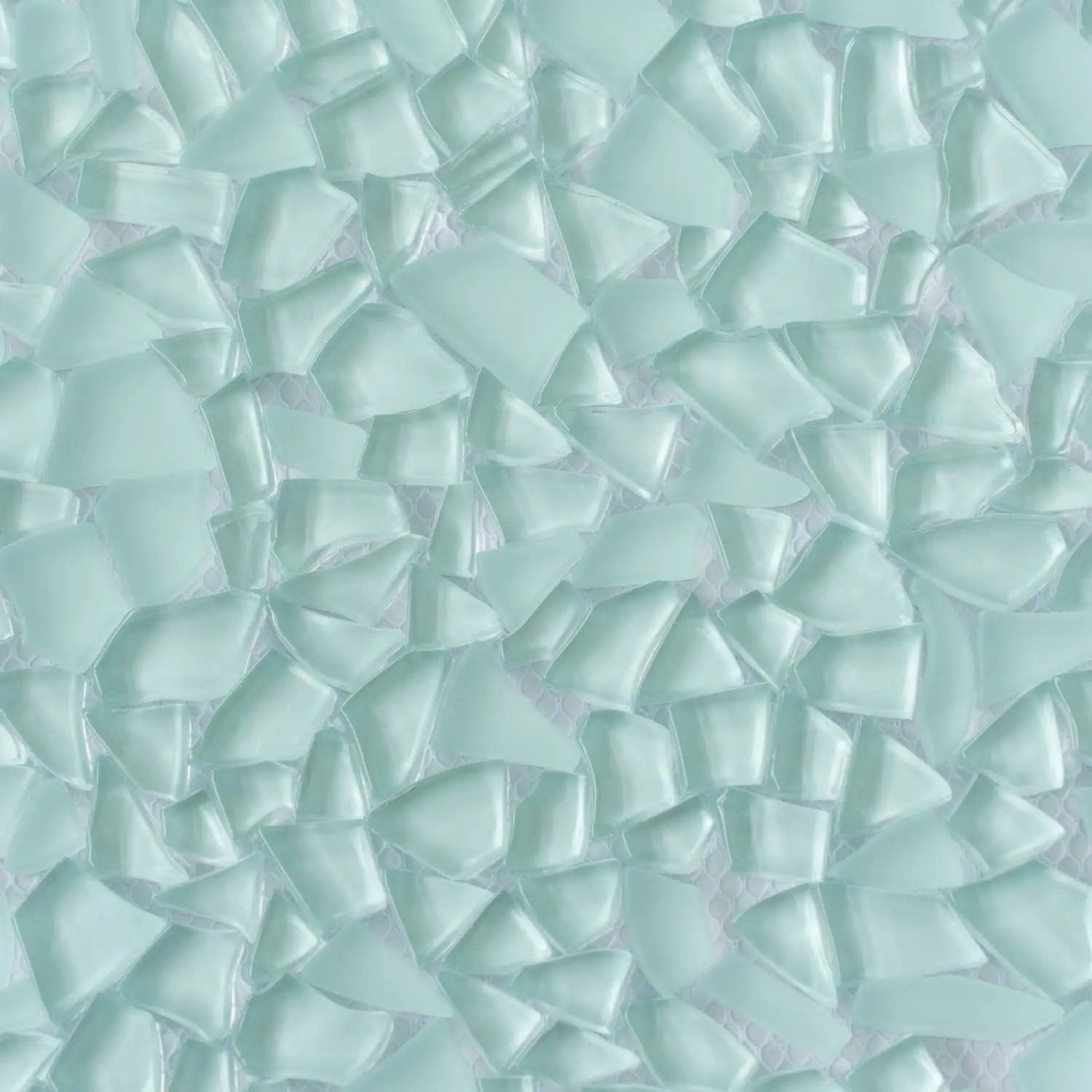 Tiffany Blue 11x11 Glossy Matte Multi-shaped Glass Mosaic Tile (5 pack, 4.36 sq ft/case) by Apollo Tile
