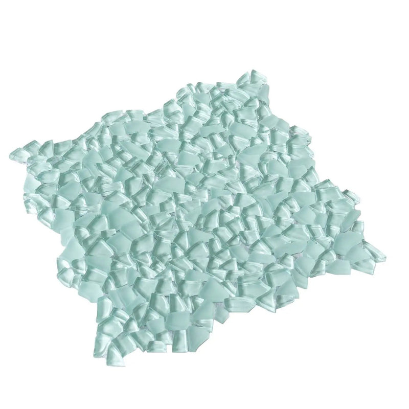 Tiffany Blue 11x11 Glossy Matte Multi-shaped Glass Mosaic Tile (5 pack, 4.36 sq ft/case) by Apollo Tile
