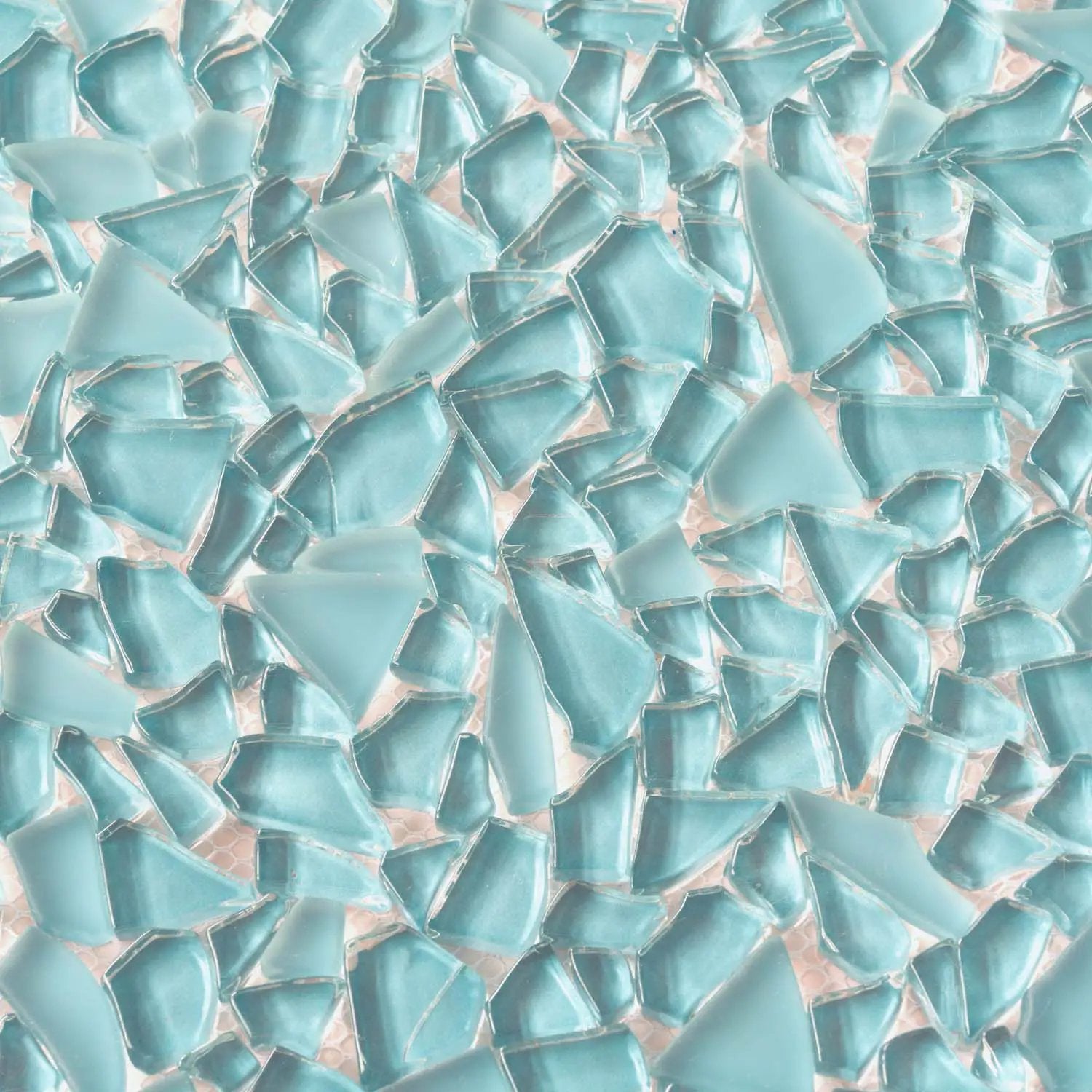 Sky Blue 11x11 Glossy Matte Multi-shaped Glass Mosaic Tile (5 pack, 4.36 sq ft/case) by Apollo Tile
