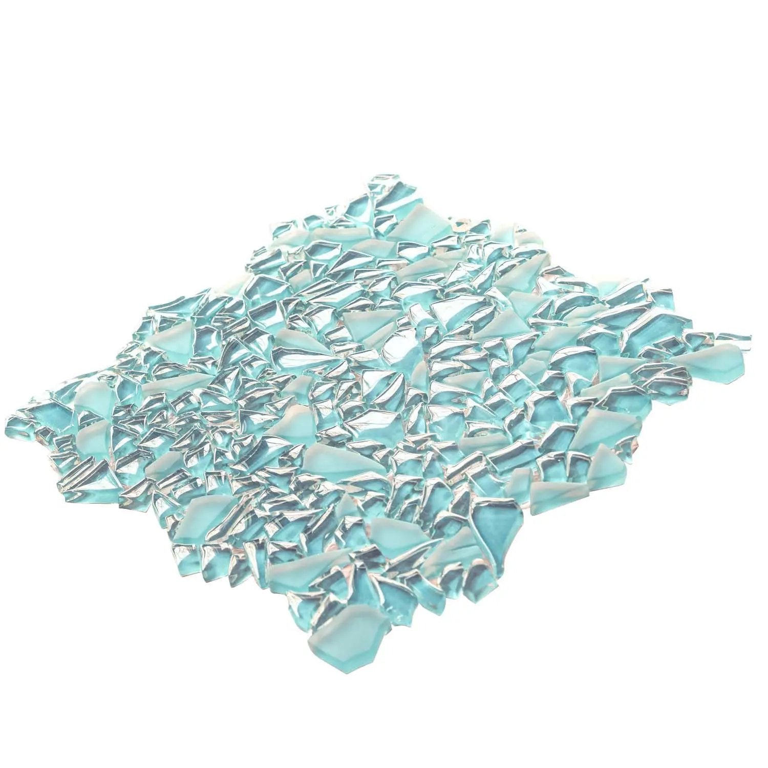 Sky Blue 11x11 Glossy Matte Multi-shaped Glass Mosaic Tile (5 pack, 4.36 sq ft/case) by Apollo Tile