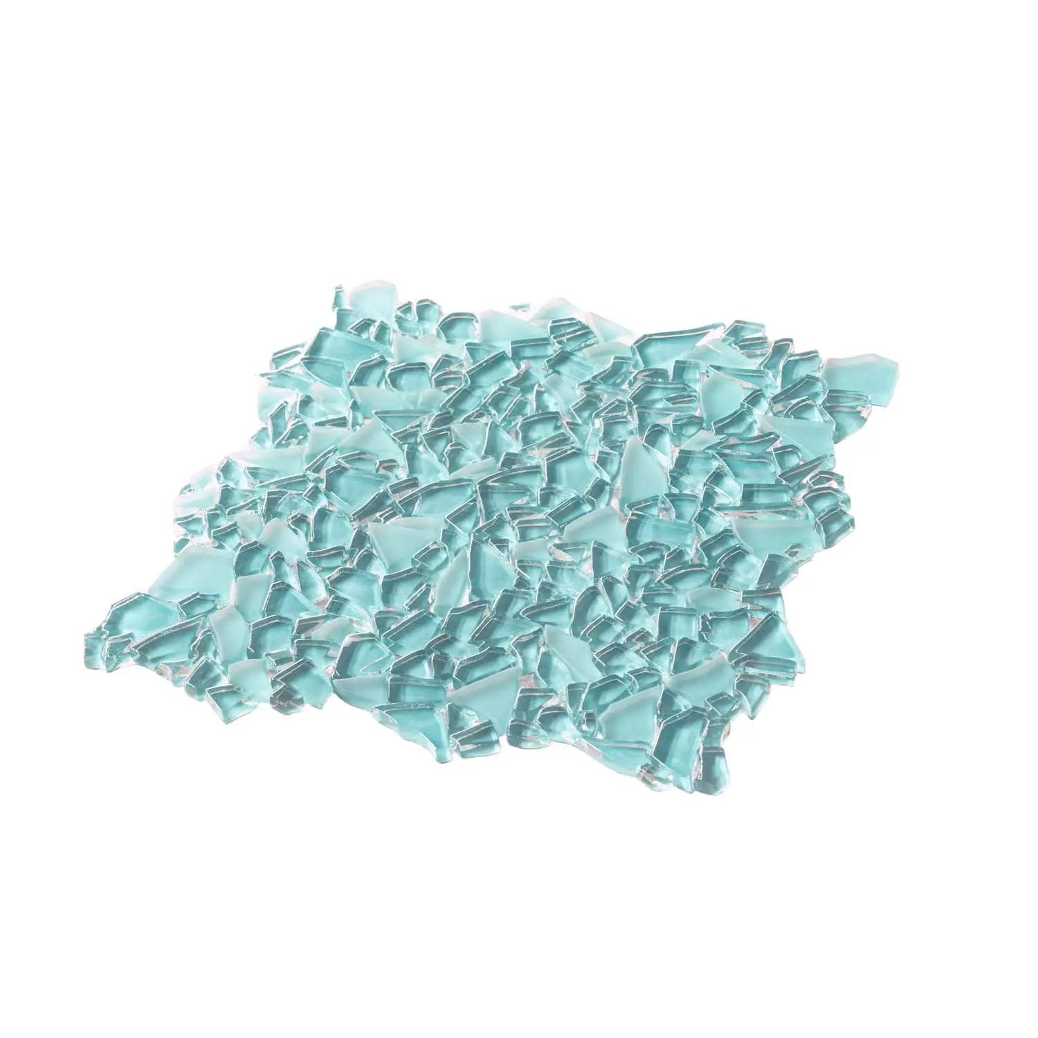 Sky Blue 11x11 Glossy Matte Multi-shaped Glass Mosaic Tile (5 pack, 4.36 sq ft/case) by Apollo Tile