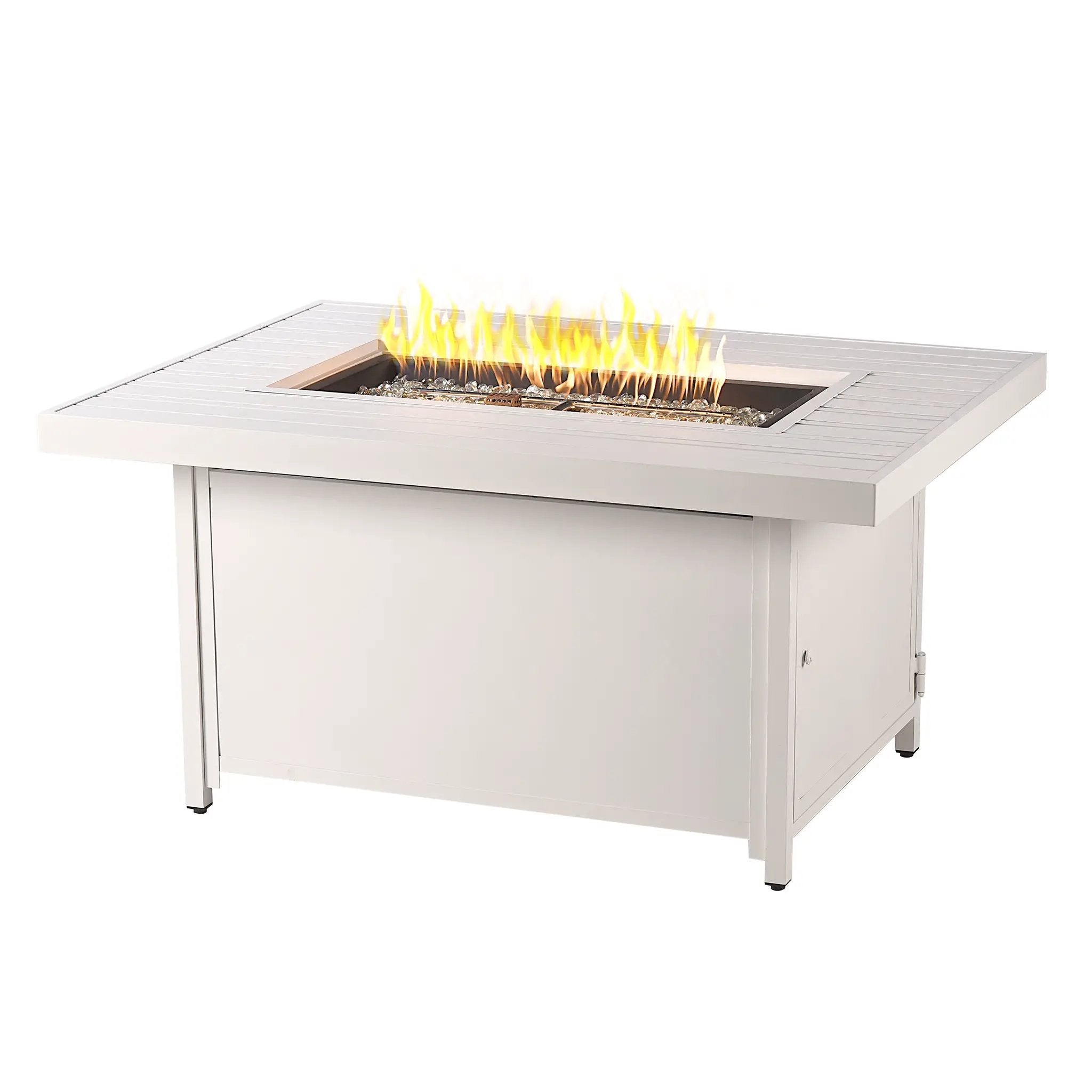 Aluminum 48-in Rectangular Propane Fire Table, Beads, Covers and Lid by Sharicks