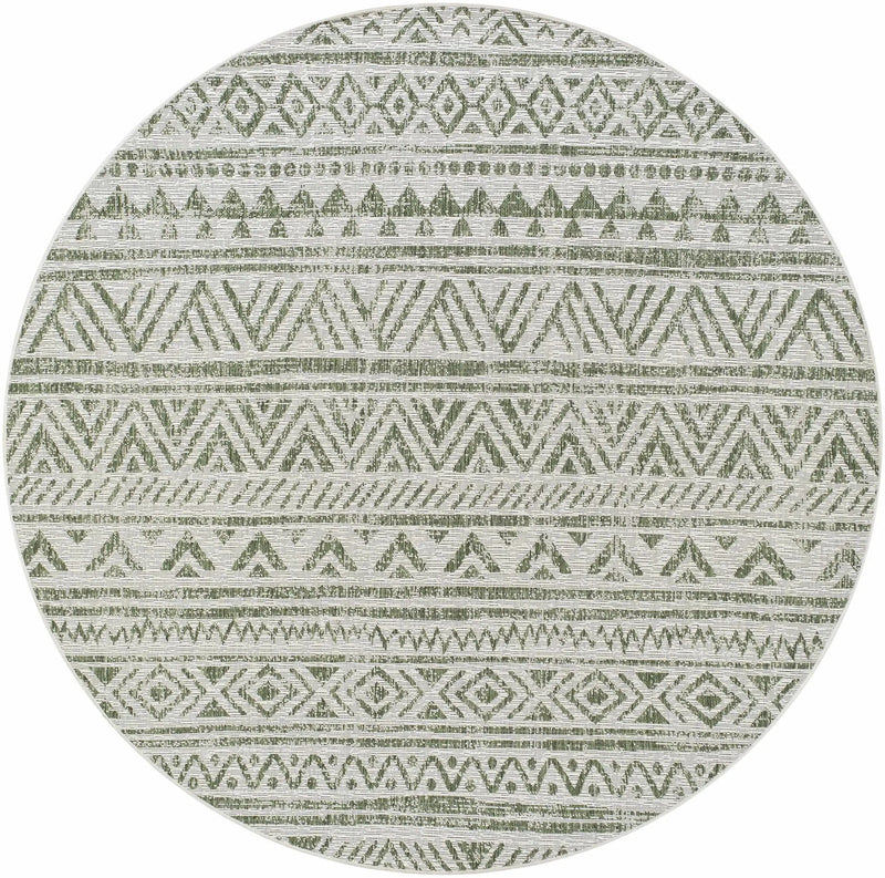 Novato Olive All Over Pattern Performance Outdoor Rug by Boutique Rugs