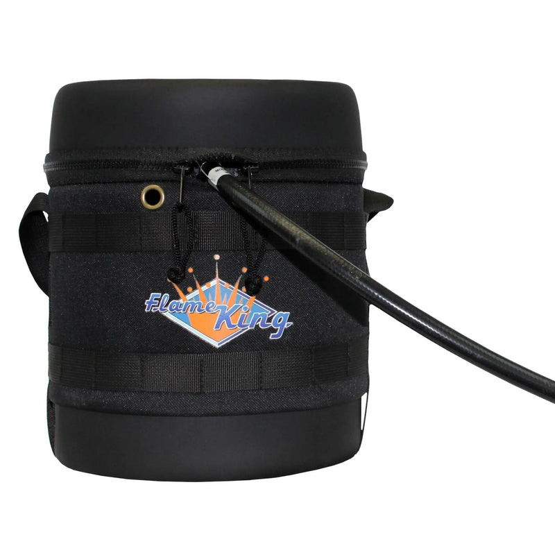 Flame King Propane Gas Hauler Kit 3lb Empty Propane Tank, Adapter Hose and Insulated Protective Carry Case by Flame King Products