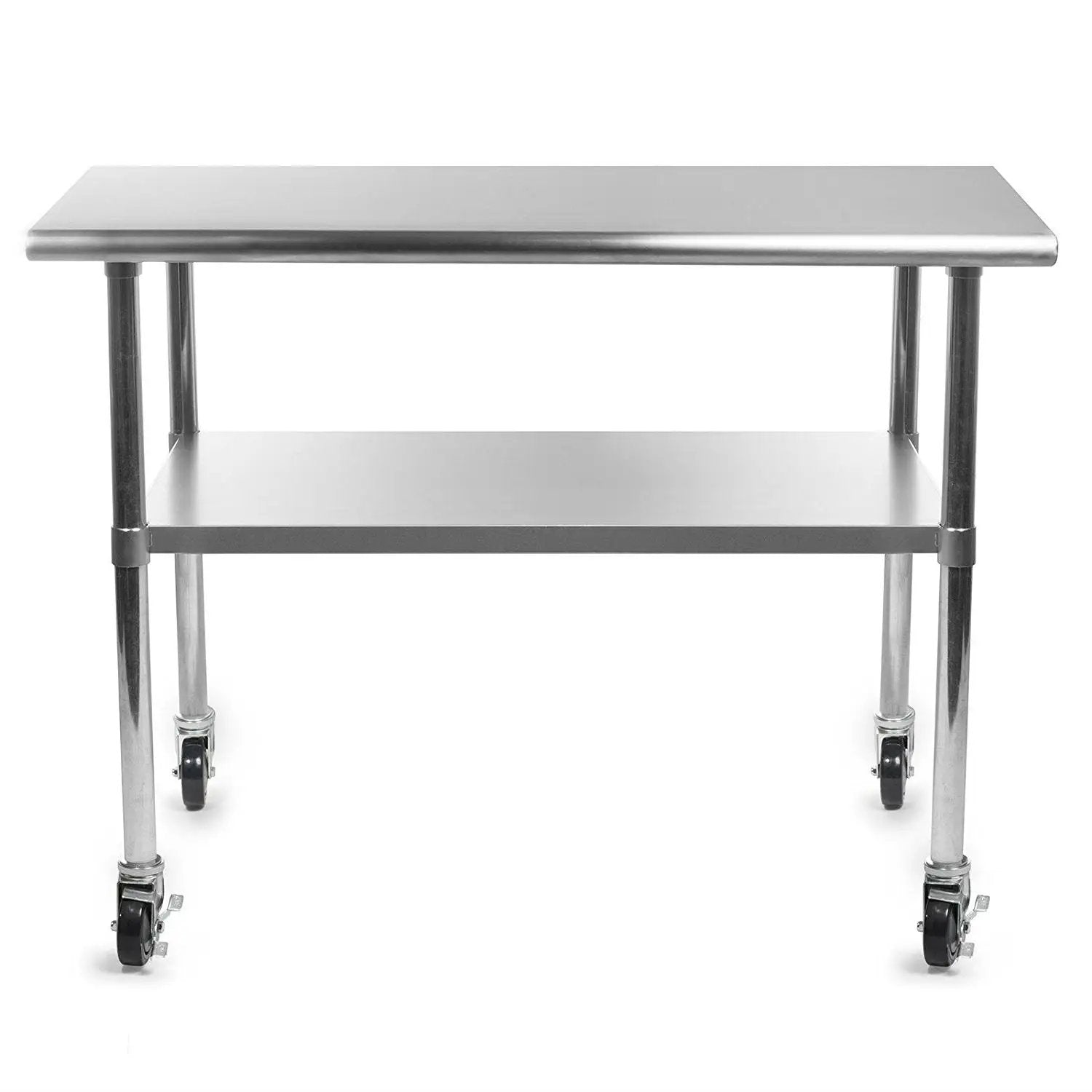 Stainless Steel 48 x 24-inch Kitchen Prep Table with Casters by HomePacific