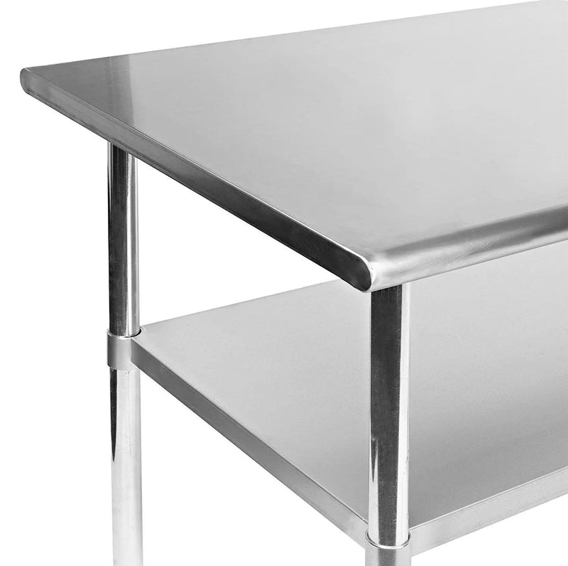 Stainless Steel 48 x 24-inch Kitchen Prep Table with Casters by HomePacific