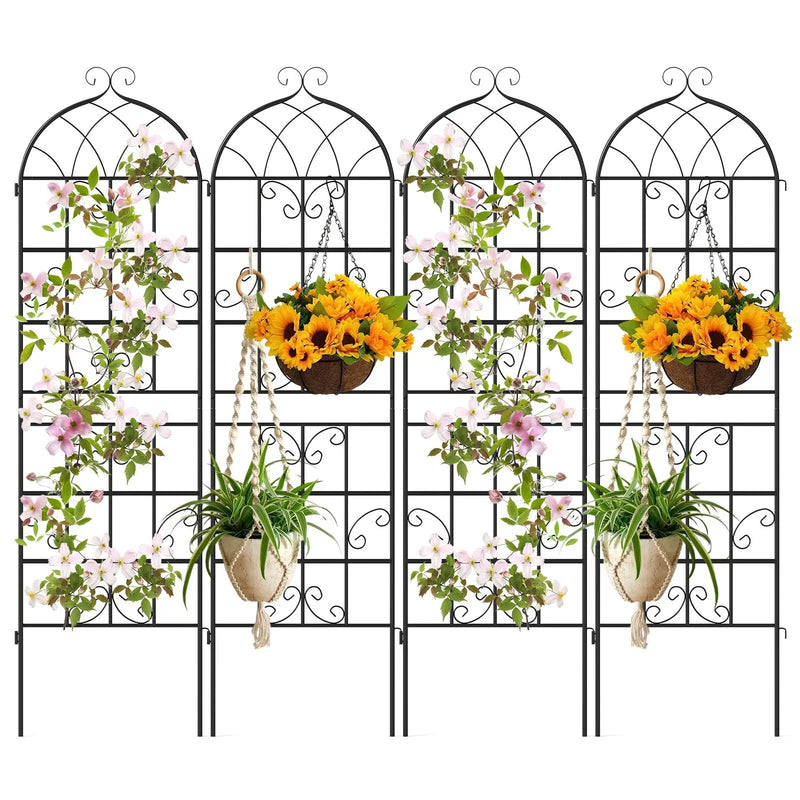 4 Pack 71" x 20" Metal Garden Trellis for Outdoor Climbing Plants by DirectDeals