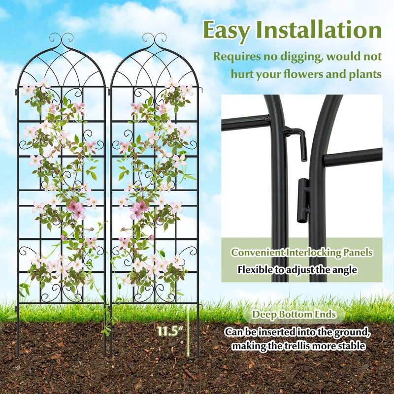 4 Pack 71" x 20" Metal Garden Trellis for Outdoor Climbing Plants by DirectDeals