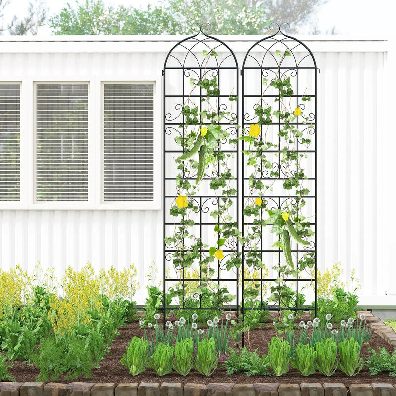 2 Pack 86" x 20" Metal Garden Trellis for Outdoor Climbing Plants by DirectDeals