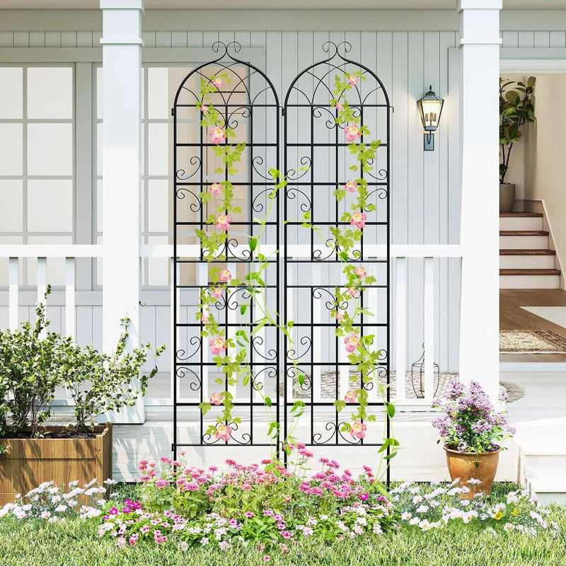 2 Pack 86" x 20" Metal Garden Trellis for Outdoor Climbing Plants by DirectDeals