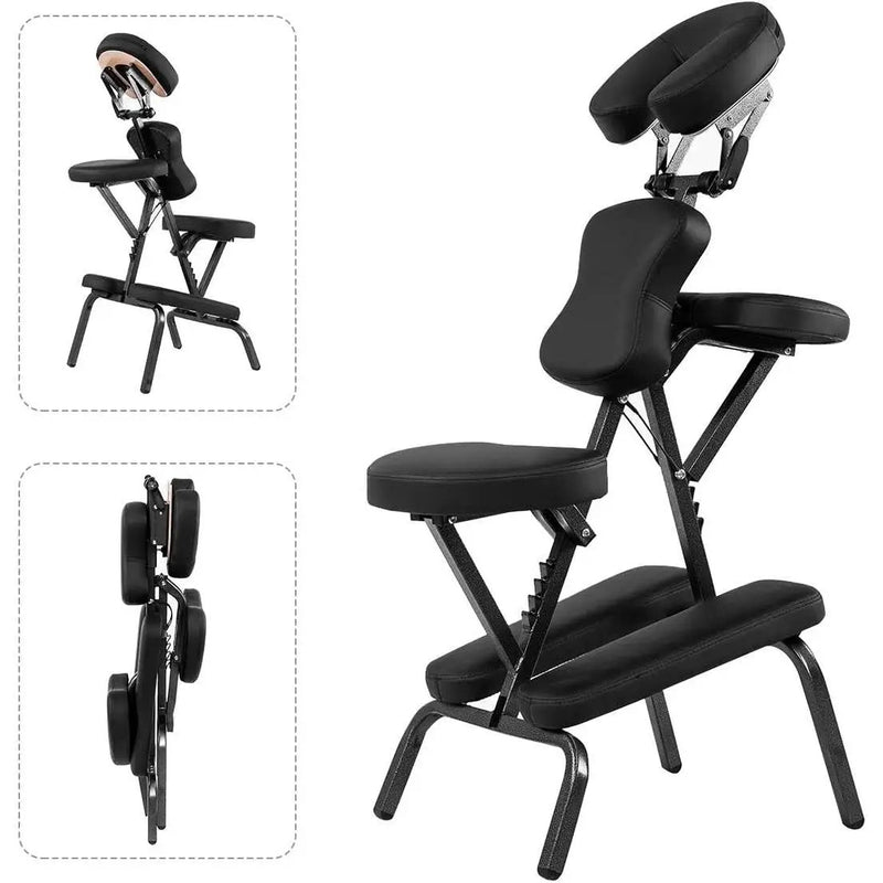 Black Portable Massage Tattoo Chair with Carrying Bag by HomePacific