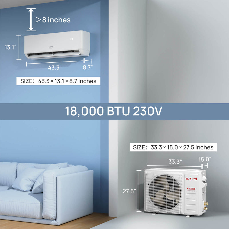 Greenland 18,000 BTU Single Zone Mini Split AC (R454B) by TURBRO