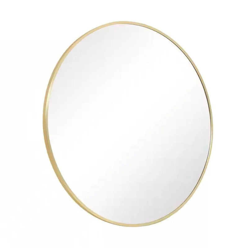 Round 30-inch Circular Bathroom Wall Mirror with Gold Frame by HomePacific