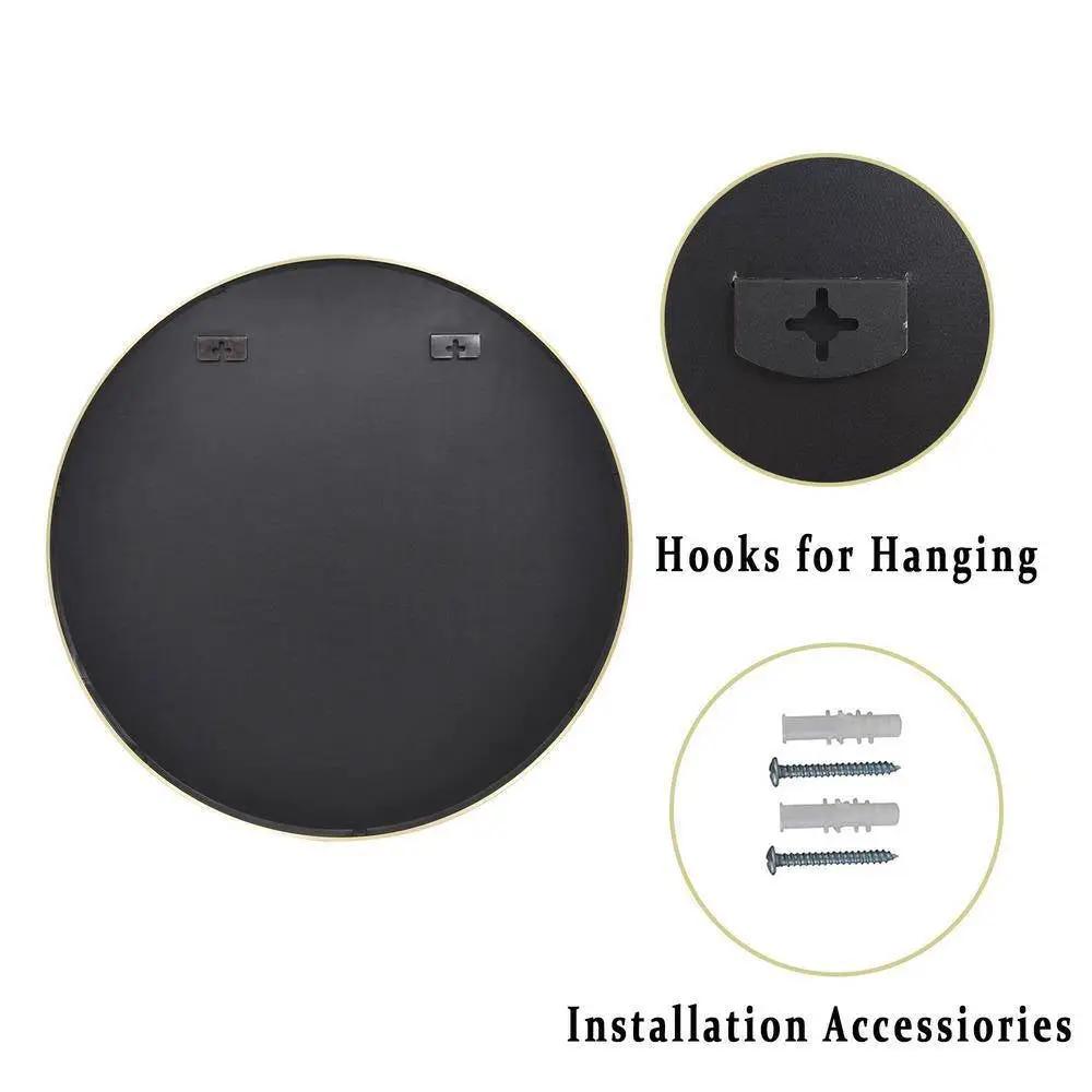 Round 30-inch Circular Bathroom Wall Mirror with Gold Frame by HomePacific