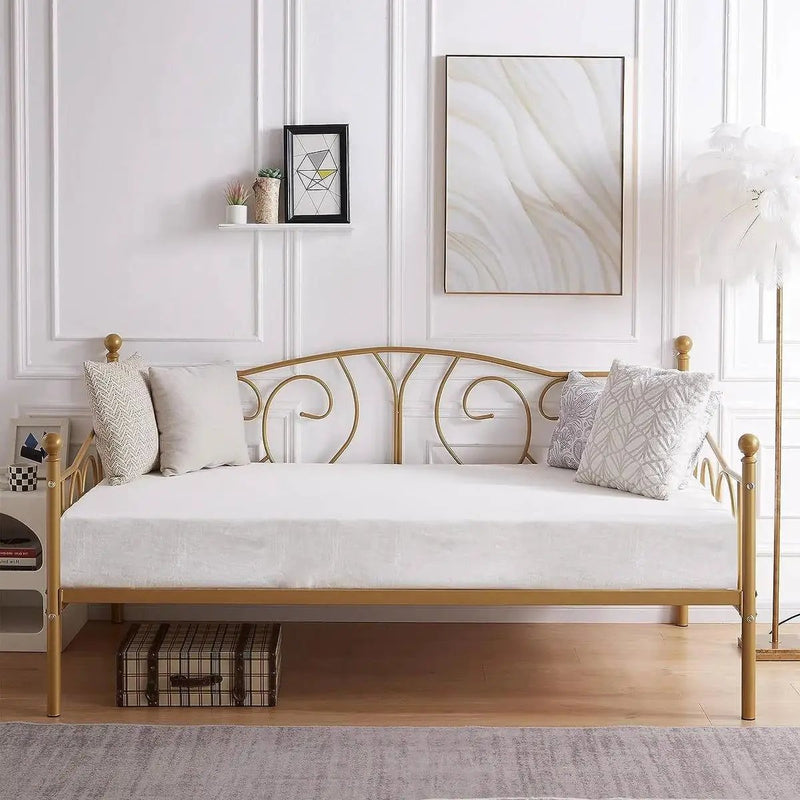 Twin size French Country Style Gold Metal Daybed Frame by HomePacific