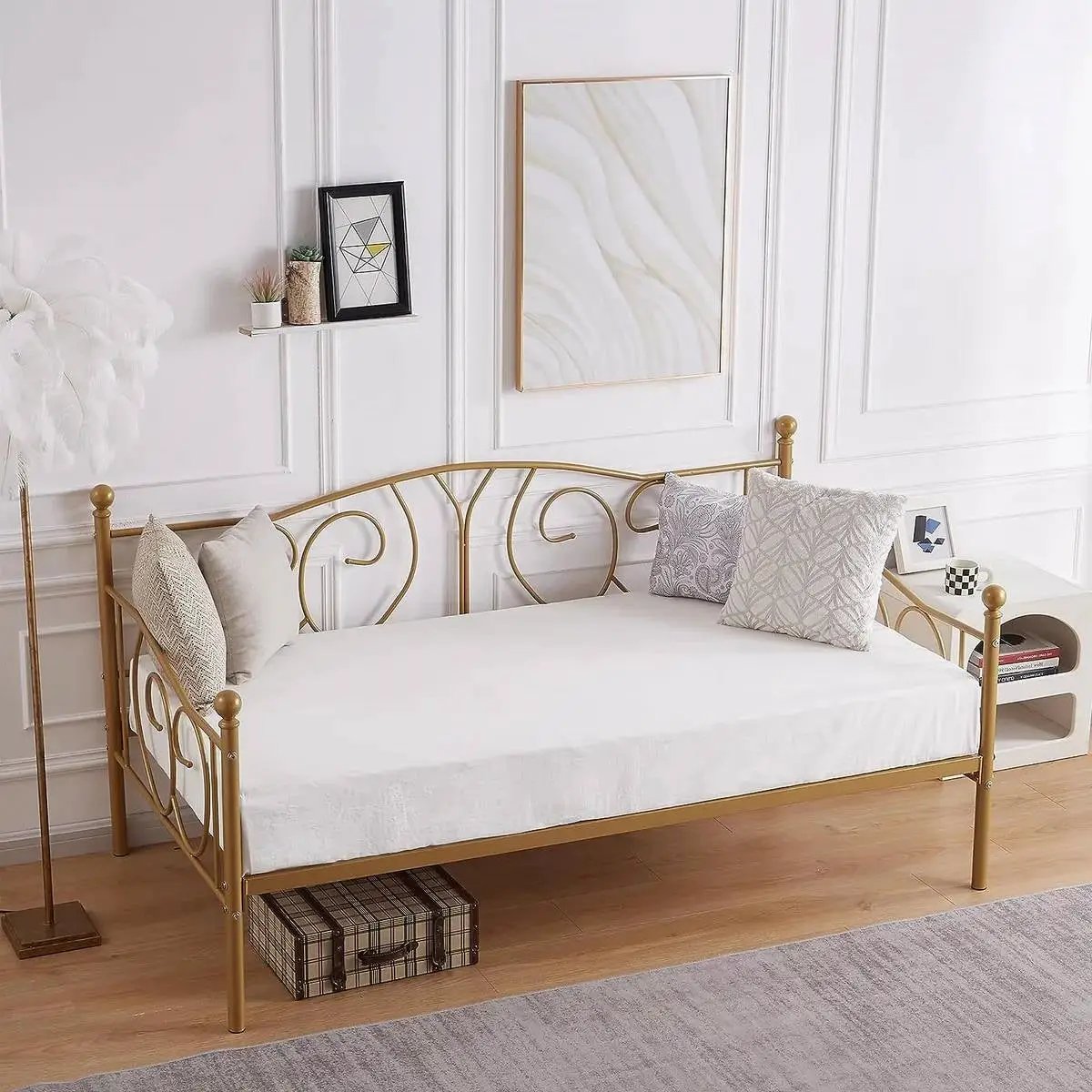 Twin size French Country Style Gold Metal Daybed Frame by HomePacific