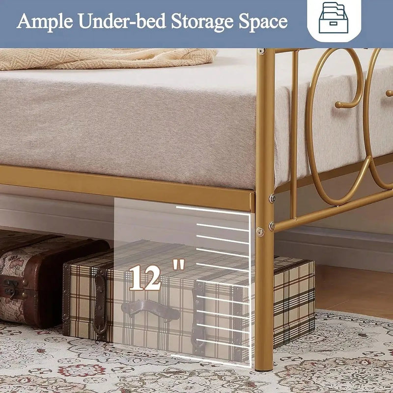 Twin size French Country Style Gold Metal Daybed Frame by HomePacific