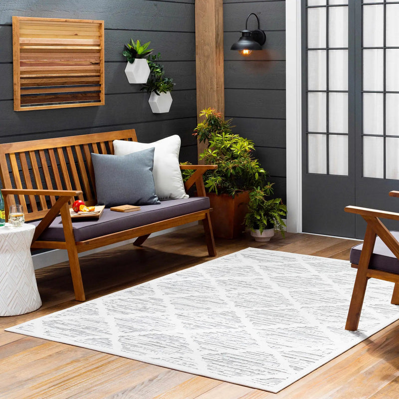 Gambang 3D Trellis Outdoor Area Rug - Clearance by Boutique Rugs