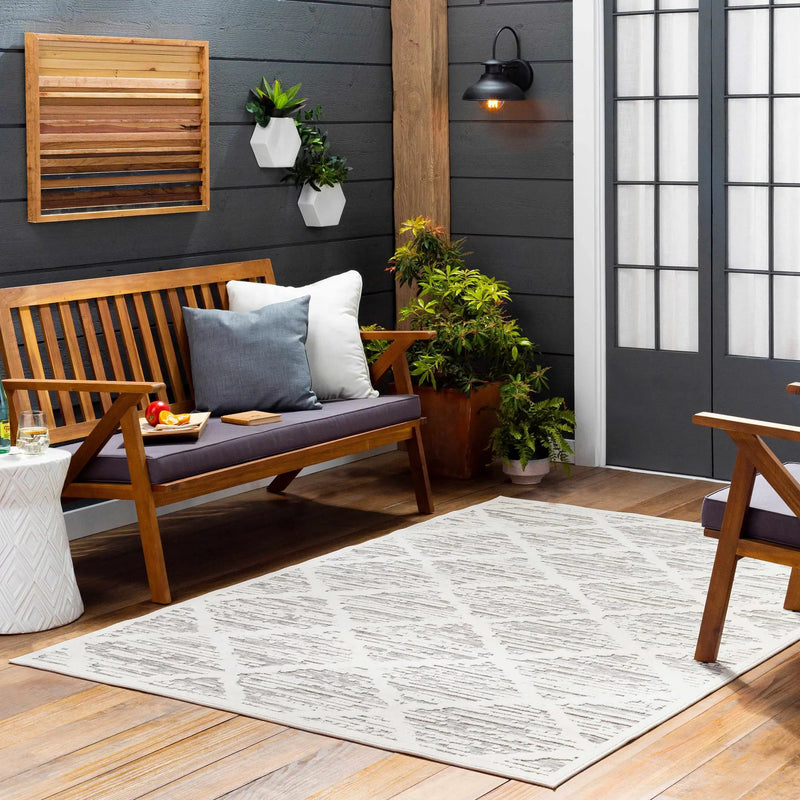 Gambang 3D Trellis Outdoor Area Rug - Clearance by Boutique Rugs