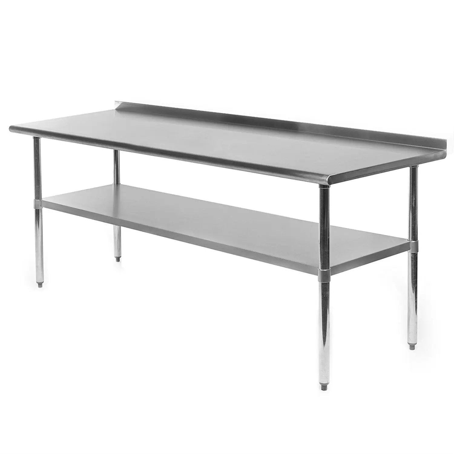 Stainless Steel 72 x 24 inch Kitchen Prep Work Table with Backsplash by HomePacific