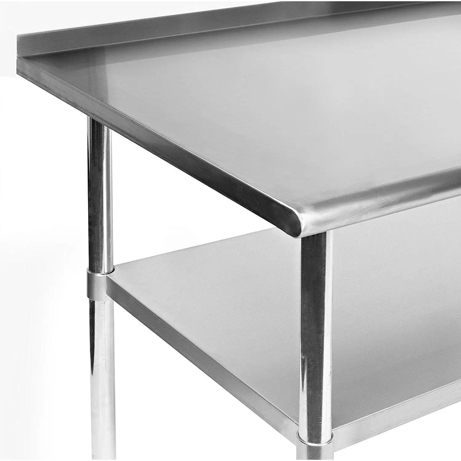 Stainless Steel 60 x 24 inch Heavy Duty NSF Certified Work Bench Prep Table with Backsplash by HomePacific