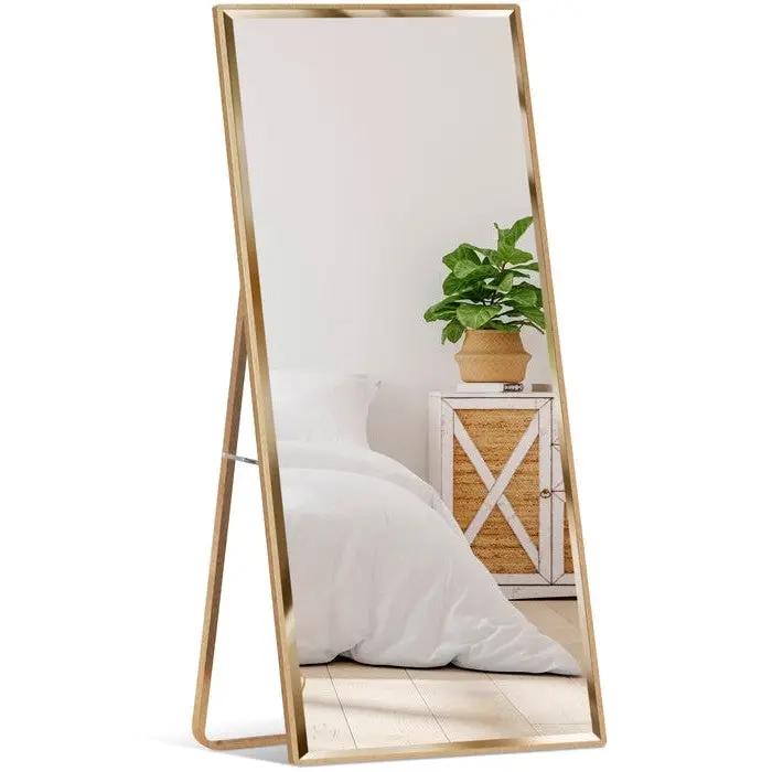 Gold Large Full Length Leaning Wall or Hanging Mirror by HomePacific
