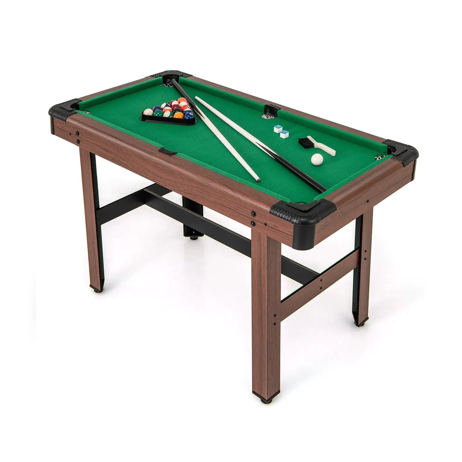 48 Inch Pool Wooden Game Table with Full Set of Ballsfor Kids and Adults by DirectDeals