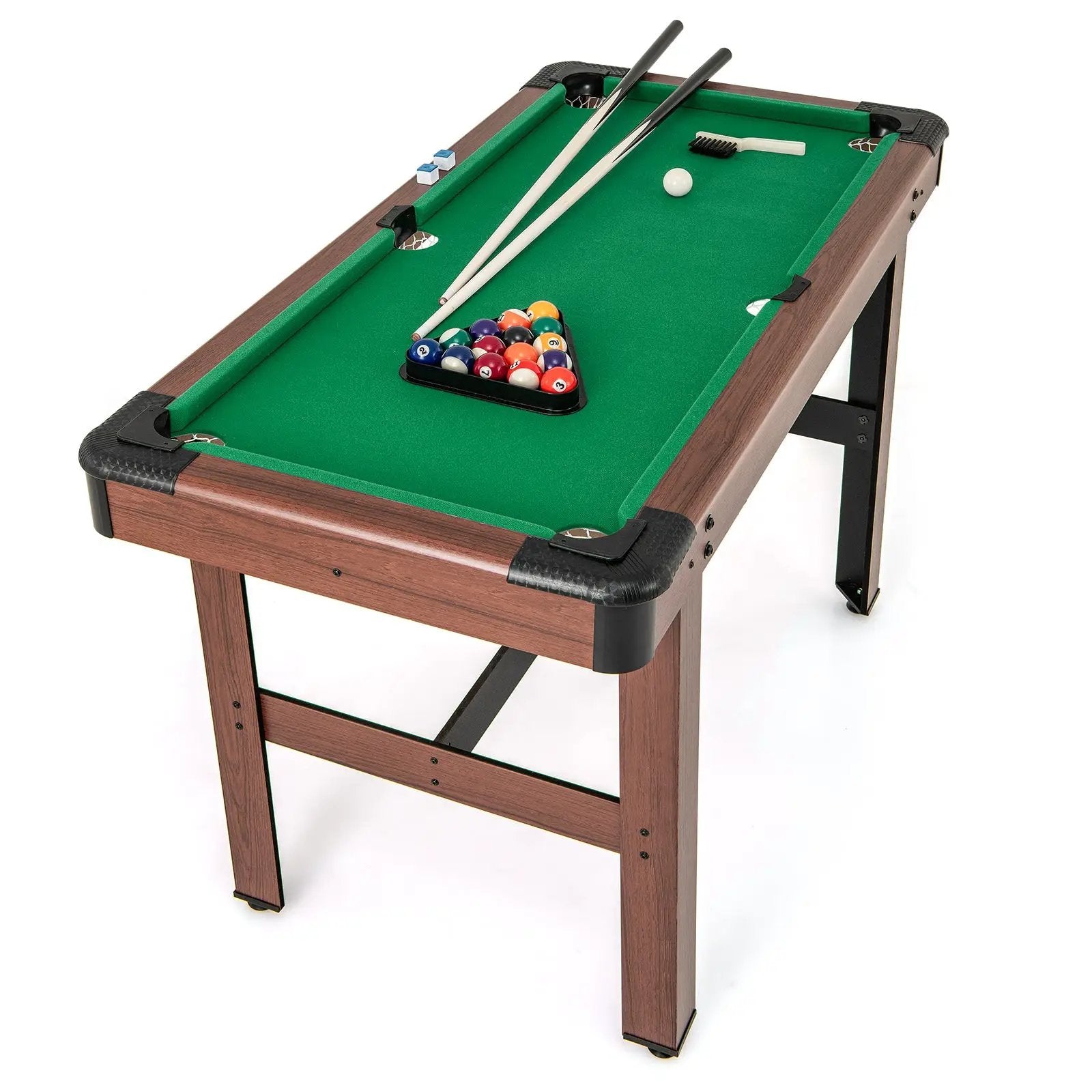 48 Inch Pool Wooden Game Table with Full Set of Ballsfor Kids and Adults by DirectDeals