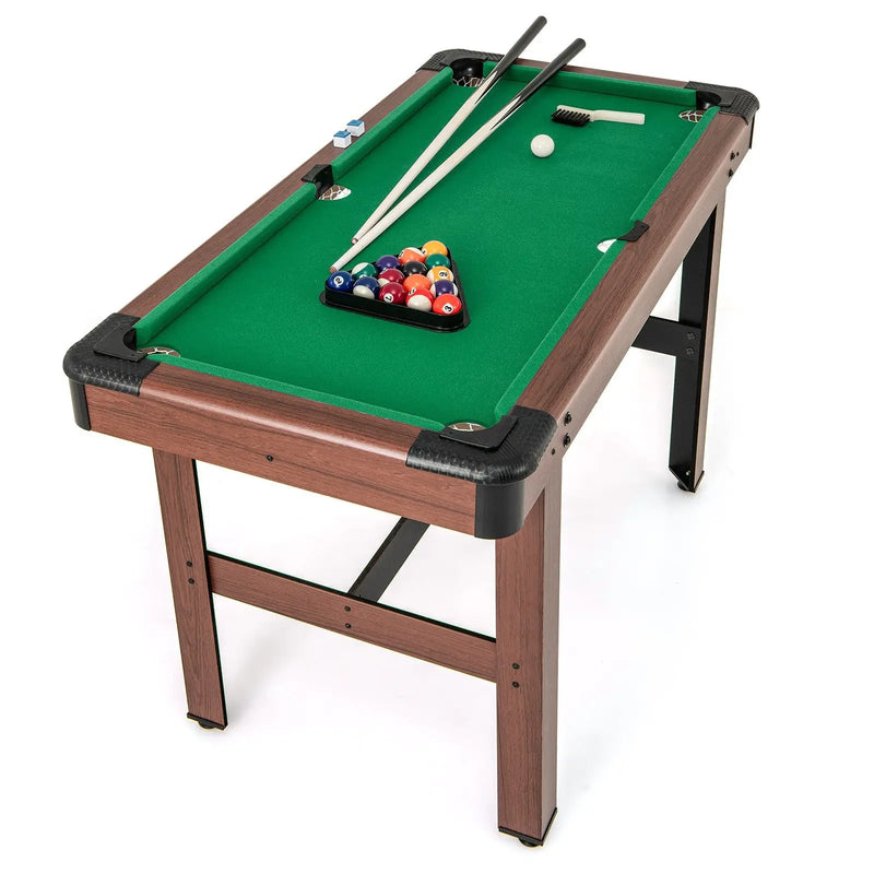 48 Inch Pool Wooden Game Table with Full Set of Ballsfor Kids and Adults by DirectDeals