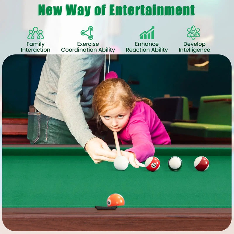 48 Inch Pool Wooden Game Table with Full Set of Ballsfor Kids and Adults by DirectDeals