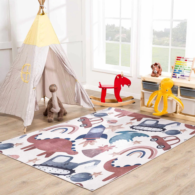 Libra Rainbow Kids Washable Area Rug - Clearance by Boutique Rugs