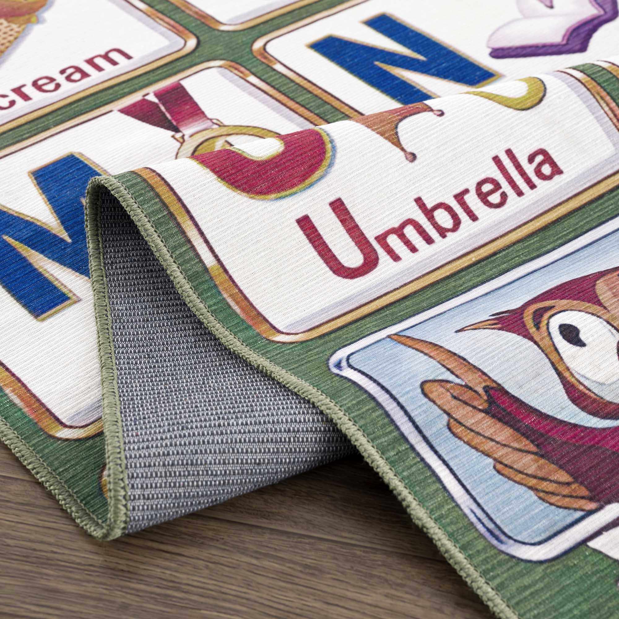 Osric Colorful Alphabet Washable Kids Rug - Clearance by Boutique Rugs