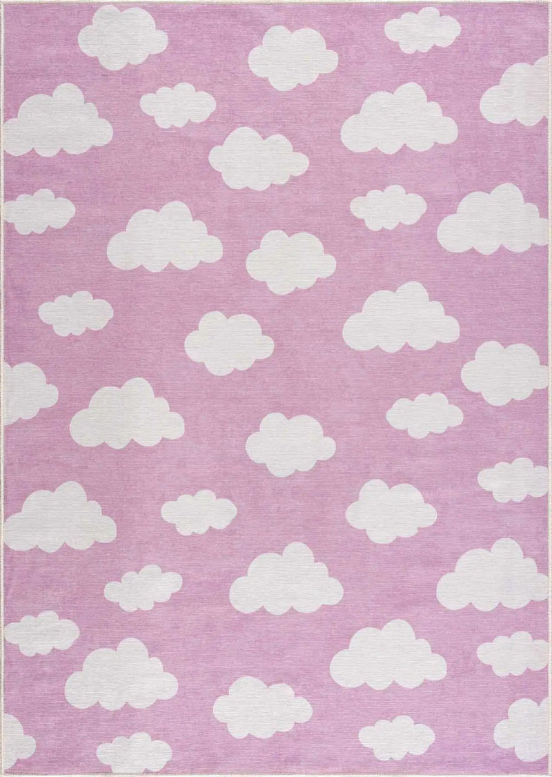 Nizar Pink Cloud Washable Kids Rug - Clearance by Boutique Rugs