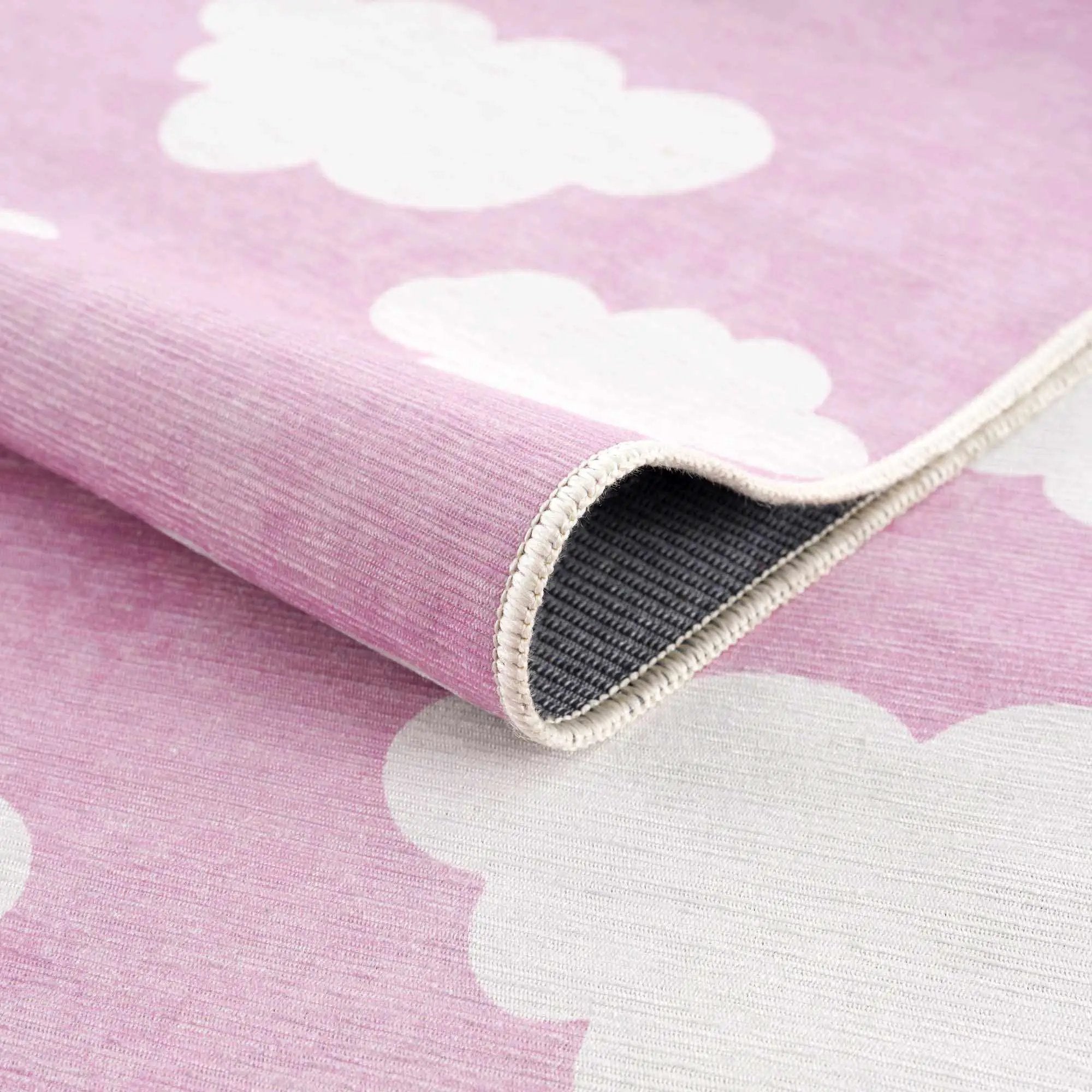 Nizar Pink Cloud Washable Kids Rug - Clearance by Boutique Rugs
