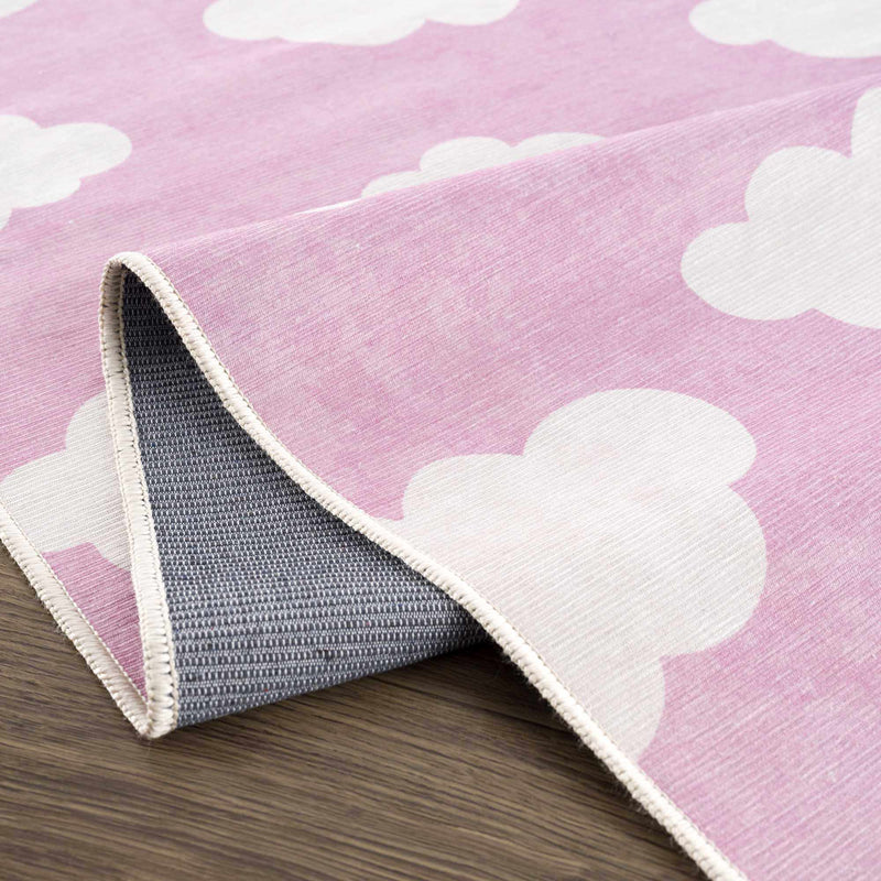 Nizar Pink Cloud Washable Kids Rug - Clearance by Boutique Rugs