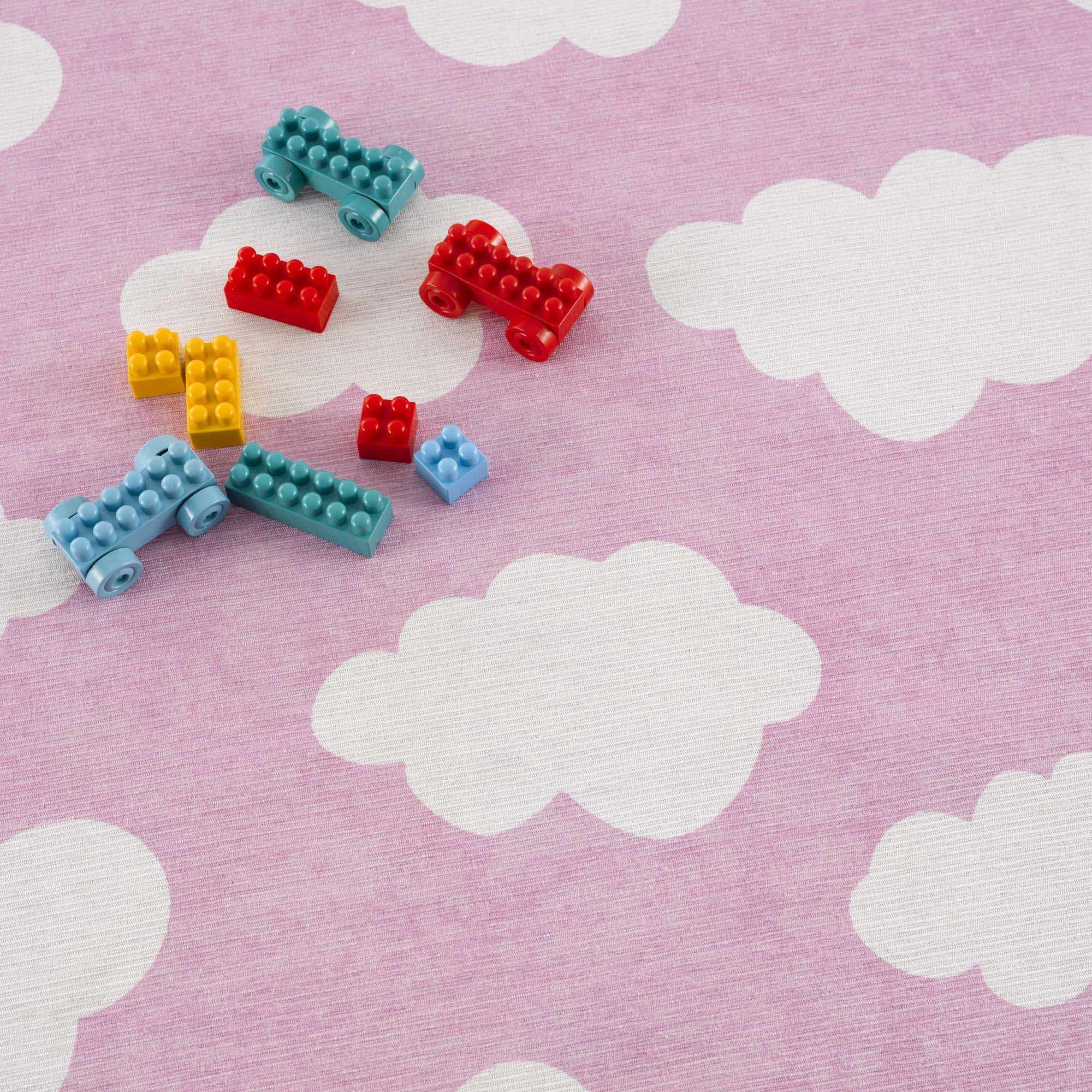 Nizar Pink Cloud Washable Kids Rug - Clearance by Boutique Rugs