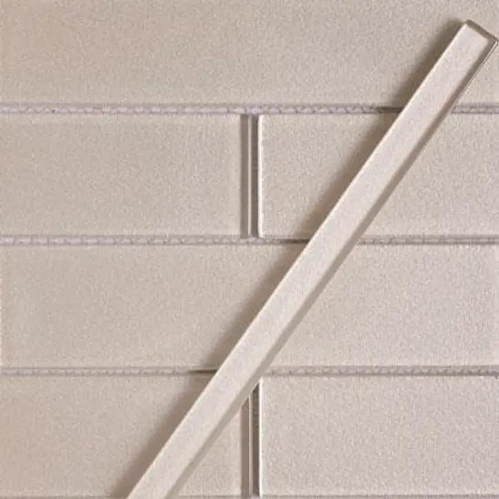 Pearl White 0.5x12 Glossy Glass Pencil Tile Trim (10 pack, 0.5 sq ft/case) by Apollo Tile