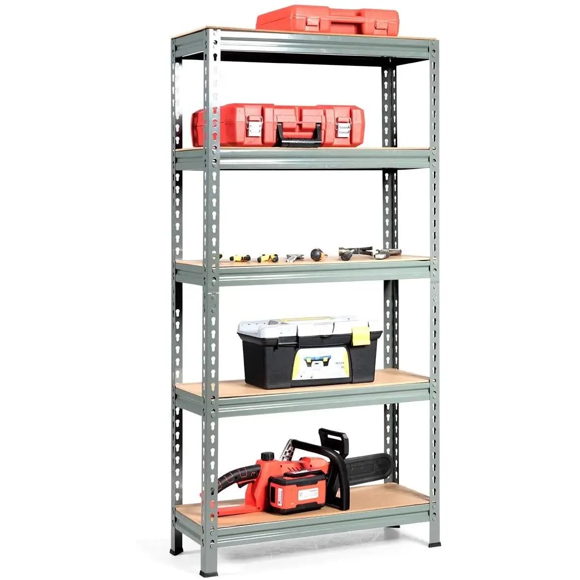 Heavy Duty 60 inch Adjustable 5-Shelf Metal Storage Rack in Gray by HomePacific