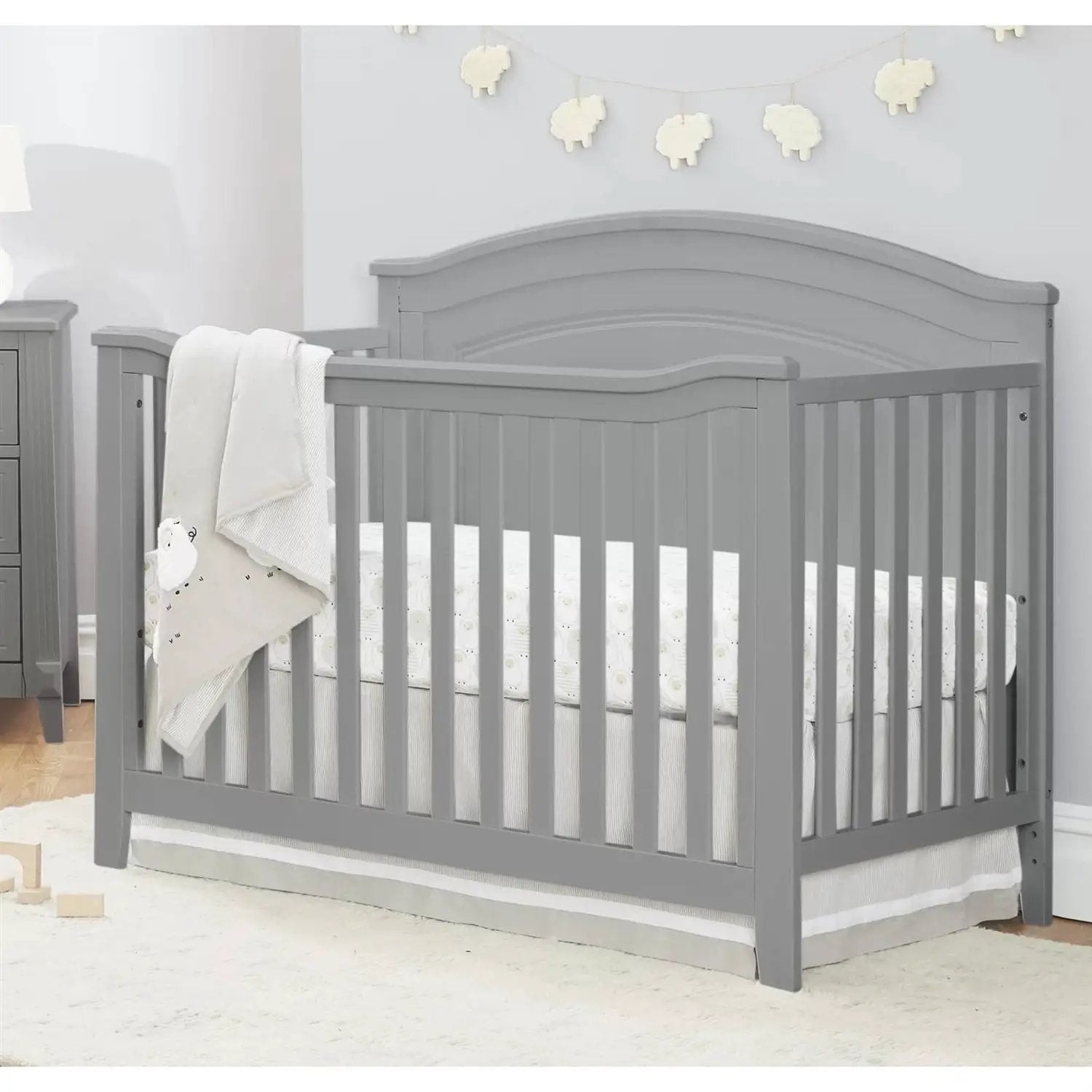 SF Home Solid Wood Convertible Crib in Grey - Toddler Bed Sold Separately by HomePacific