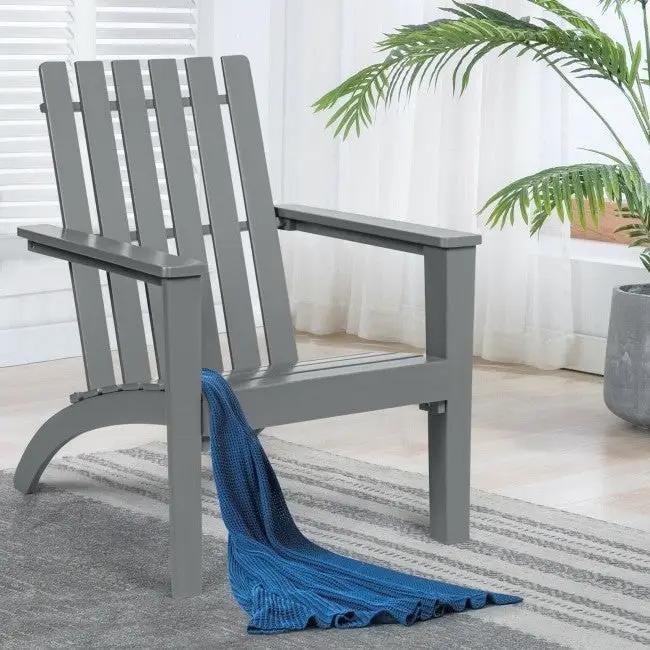 Indoor/Outdoor Acacia Wood Adirondack Lounge Armchair - Grey by HomePacific