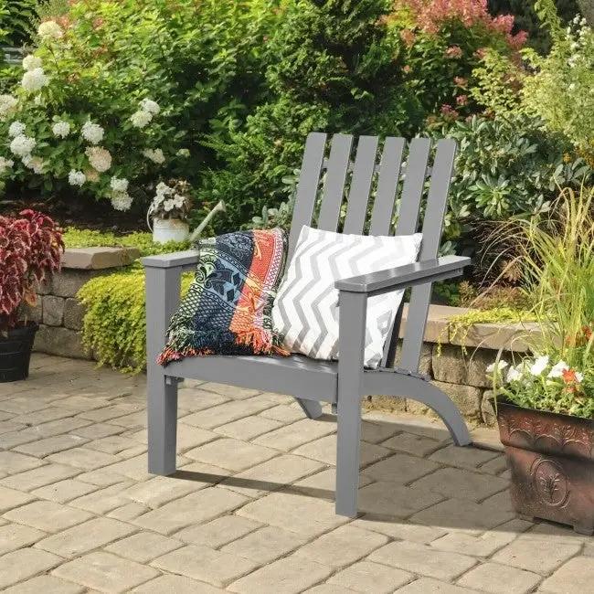Indoor/Outdoor Acacia Wood Adirondack Lounge Armchair - Grey by HomePacific